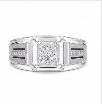 Premium Square-Cut Stone Ring for Men – 925 Sterling Silver Designer Statement Ring