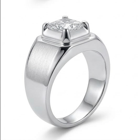 Bold Cushion-Cut Solitaire Ring – 925 Sterling Silver