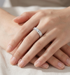 Elegant Dual Texture Band Ring in 925 Sterling Silver