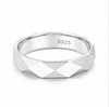 Modern Geometric Faceted Ring in 925 Sterling Silver