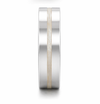 Classic Silver Band Ring with Ivory Inlay in 925 Sterling Silver