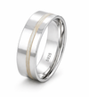 Classic Silver Band Ring with Ivory Inlay in 925 Sterling Silver