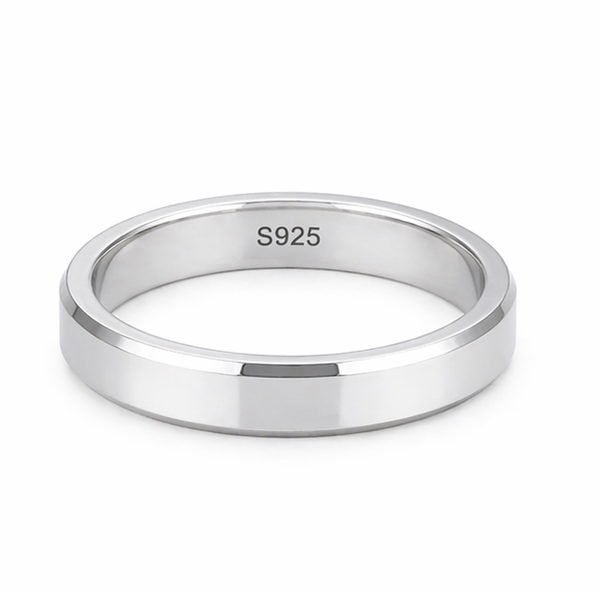 Minimal Flat Edge Band Ring in 925 Sterling Silver