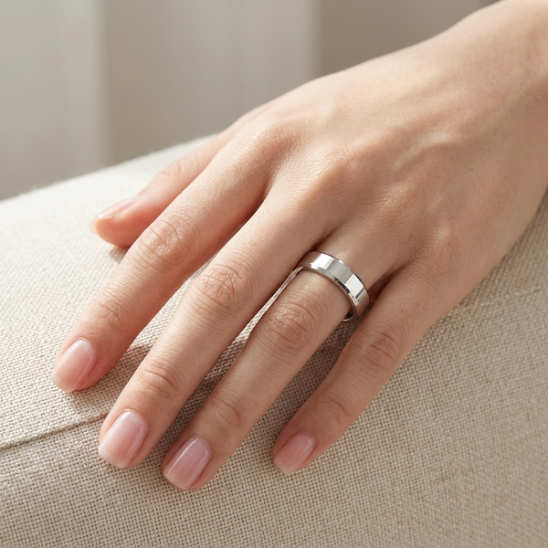 Minimal Flat Edge Band Ring in 925 Sterling Silver