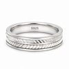 Dual Texture Chevron Pattern Ring