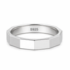 Modern Geometric Hexagon Ring in 925 Sterling Silver