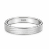 Minimal Ribbed Silver Band Ring in 925 Sterling Silver