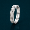 Modern Faceted Silver Band Ring in 925 Sterling Silver