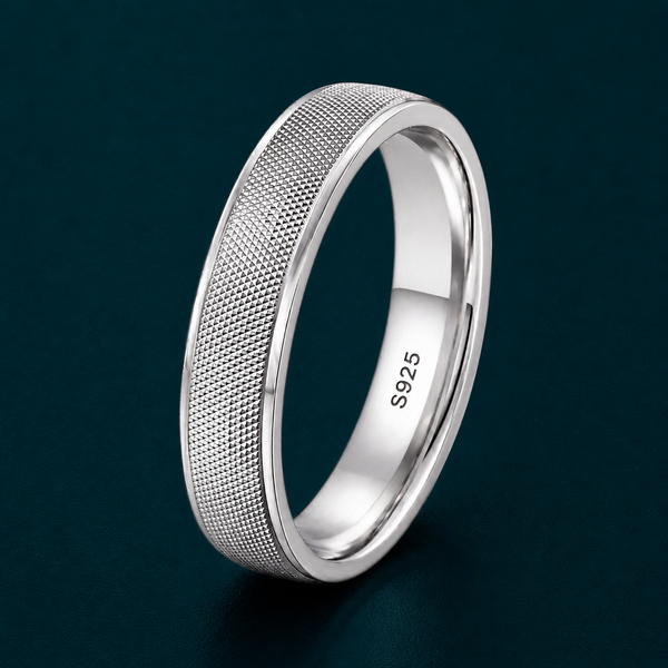 Premium Textured Matte Band Ring in 925 Sterling Silver