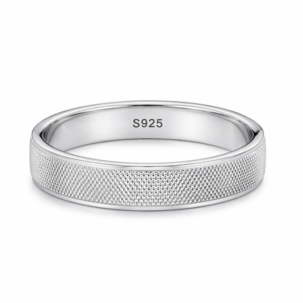 Premium Textured Matte Band Ring in 925 Sterling Silver