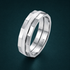 Modern Double Edge Geometric Ring in 925 Sterling Silver