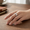 Modern Faceted Dot Texture Ring in 925 Sterling Silver