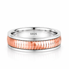 Modern Ribbed Rose Gold Band Ring in 925 Sterling Silver