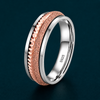 Luxury Dual-Texture Rose Gold Ring in 925 Sterling Silver