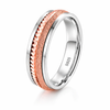 Luxury Dual-Texture Rose Gold Ring in 925 Sterling Silver