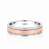 Classic Dual-Tone Textured Band Ring in 925 Sterling Silver
