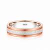 Minimal Dual-Tone Textured Band Ring in 925 Sterling Silver