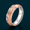 Elegant Faceted Dual-Tone Designer Ring in 925 Sterling Silver