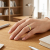 Elegant Dual Tone Textured Band Ring in 925 Sterling Silver