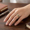 Luxury Dual Tone Faceted Ring in 925 Sterling Silver