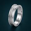 Modern Frosted Groove Band Ring in 925 Sterling Silver