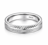 Elegant Dual Texture Band Ring in 925 Sterling Silver