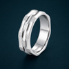 Modern Faceted Dot Texture Ring in 925 Sterling Silver