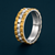 Luxury Dual Tone Chain Pattern Ring in 925 Sterling Silver