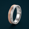 Elegant Rose Gold Dual Tone Texture Ring in 925 Sterling Silver