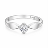Classic Round Solitaire Ring in 925 Sterling Silver