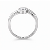 Infinity Wave Solitaire Ring in 925 Sterling Silver