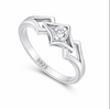 Geometric Square Solitaire Ring in 925 Sterling Silver
