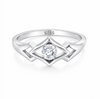 Geometric Square Solitaire Ring in 925 Sterling Silver