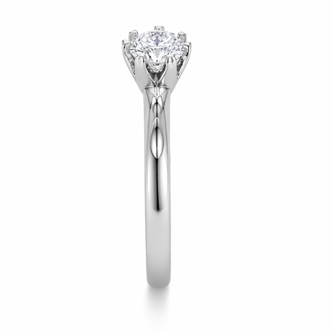 Classic Crown Prong Solitaire Ring in 925 Sterling Silver