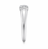 Elegant Round Solitaire Wave Band Ring in 925 Sterling Silver
