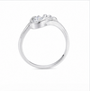 Elegant Floral Wave Solitaire Ring in 925 Sterling Silver