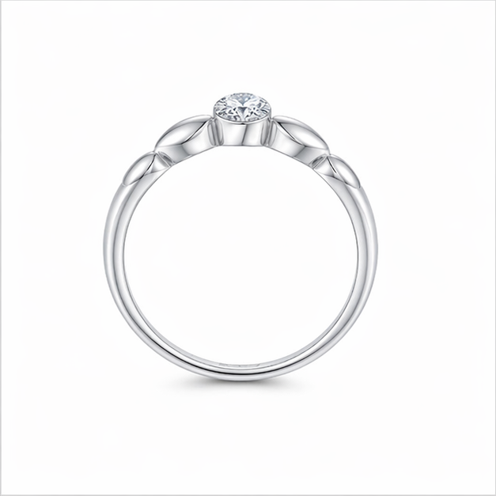 Elegant Marquise Accent Solitaire Ring in 925 Sterling Silver