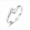 Elegant Princess Cut Curve Ring in 925 Sterling Silver