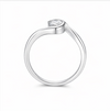 Modern Wave Bezel Solitaire Ring in 925 Sterling Silver