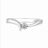 Elegant Curved Open Solitaire Ring in 925 Sterling Silver