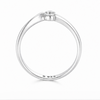 Elegant Curved Open Solitaire Ring in 925 Sterling Silver