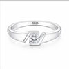 S925 Sterling Silver Princess-Cut Ring for Women