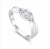 Elegant Oval Solitaire Ring in 925 Sterling Silver