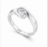 Elegant Oval Solitaire Twist Ring in 925 Sterling Silver