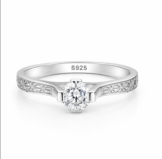 Elegant S925 Sterling Silver Diamond-Cut Bangles for Women