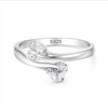 Double Heart Silver Ring for Women