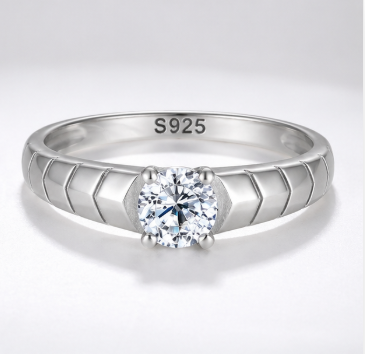 Elegant S925 Sterling Silver Solitaire Ring for Women