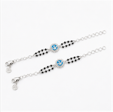 Elegant Evil Eye Nazariya Bracelet in 925 Sterling Silver