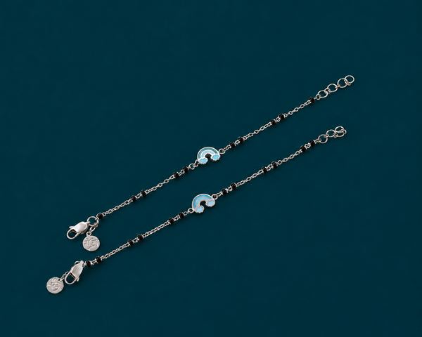 Elegant Rainbow Nazariya Bracelet for Kids in 925 Sterling Silver