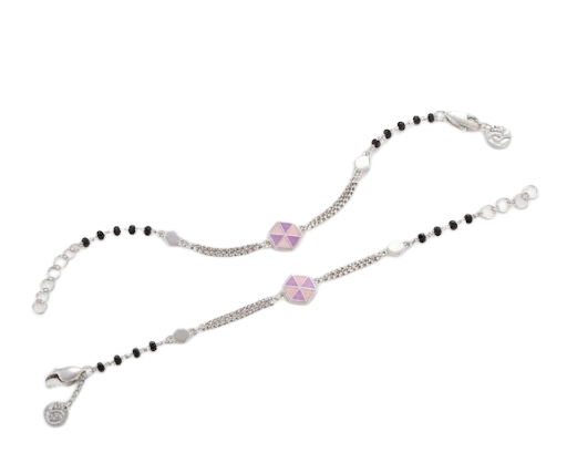 Elegant Geometric Hexagon Nazariya Bracelet in 925 Sterling Silver